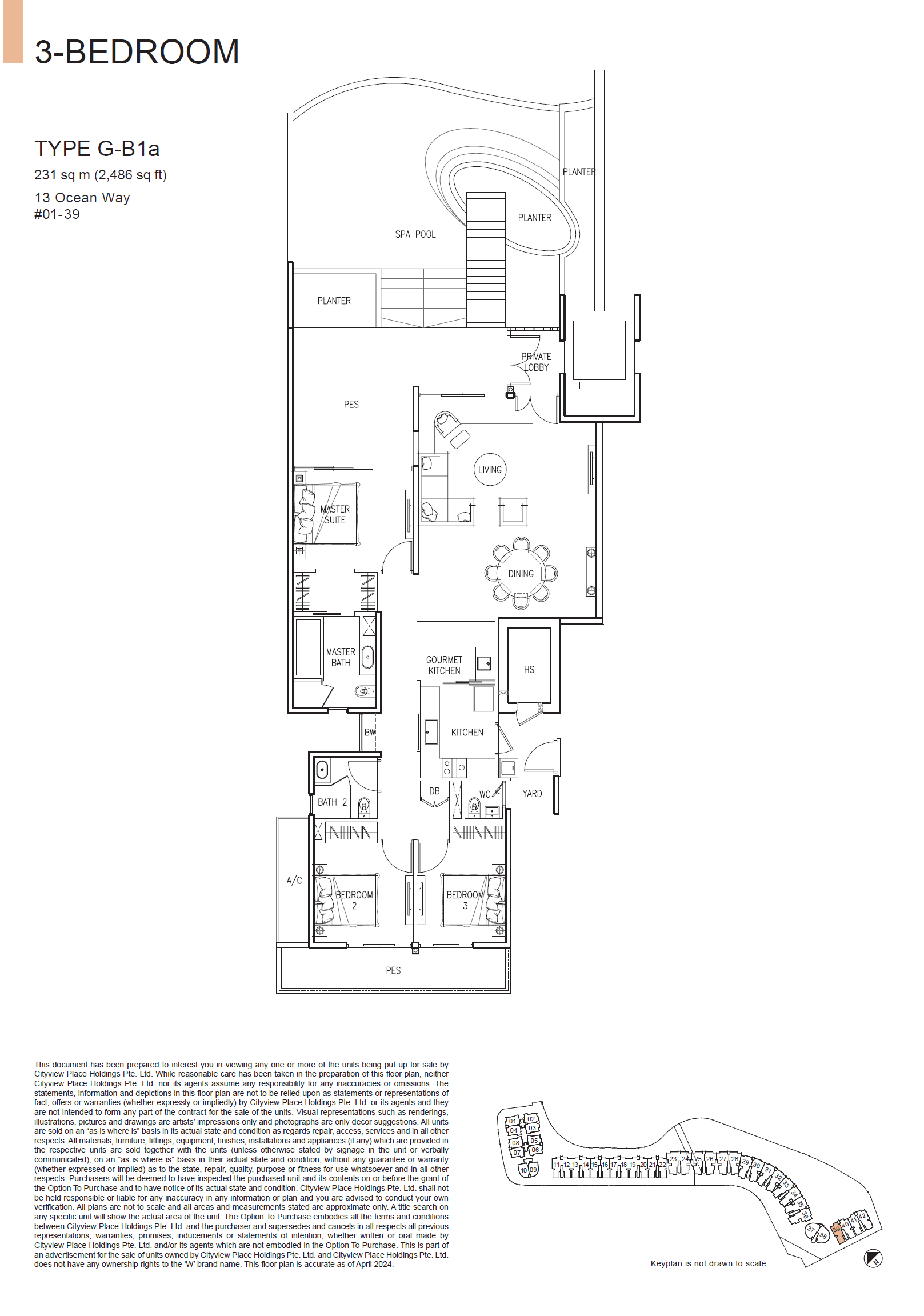 The Residences At W Singapore Sentosa Cove 1 Bedroom Floor Plan 5